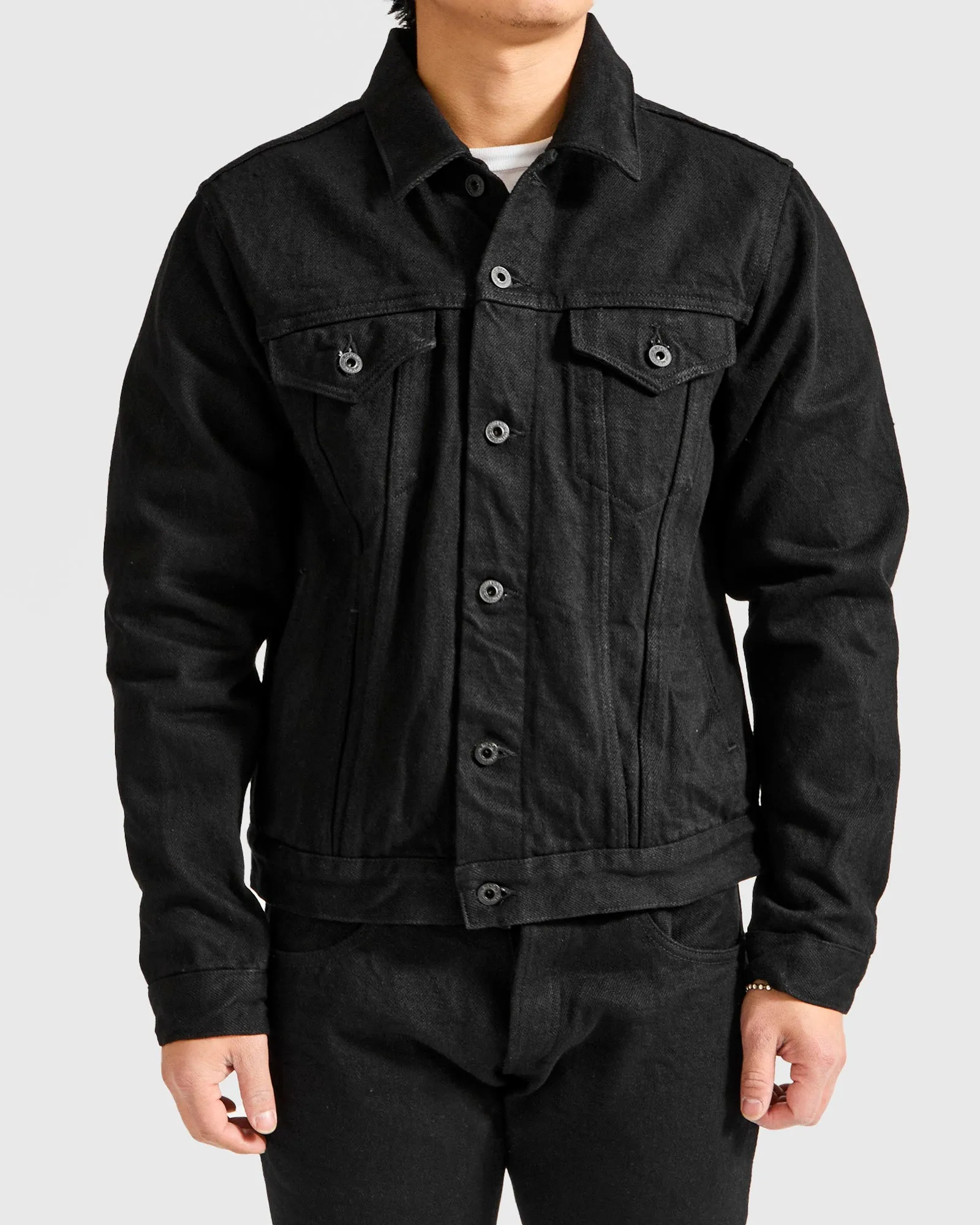 02527P-ZR-BKBK "Secret Denim" 20oz Black Selvedge Denim Jacket