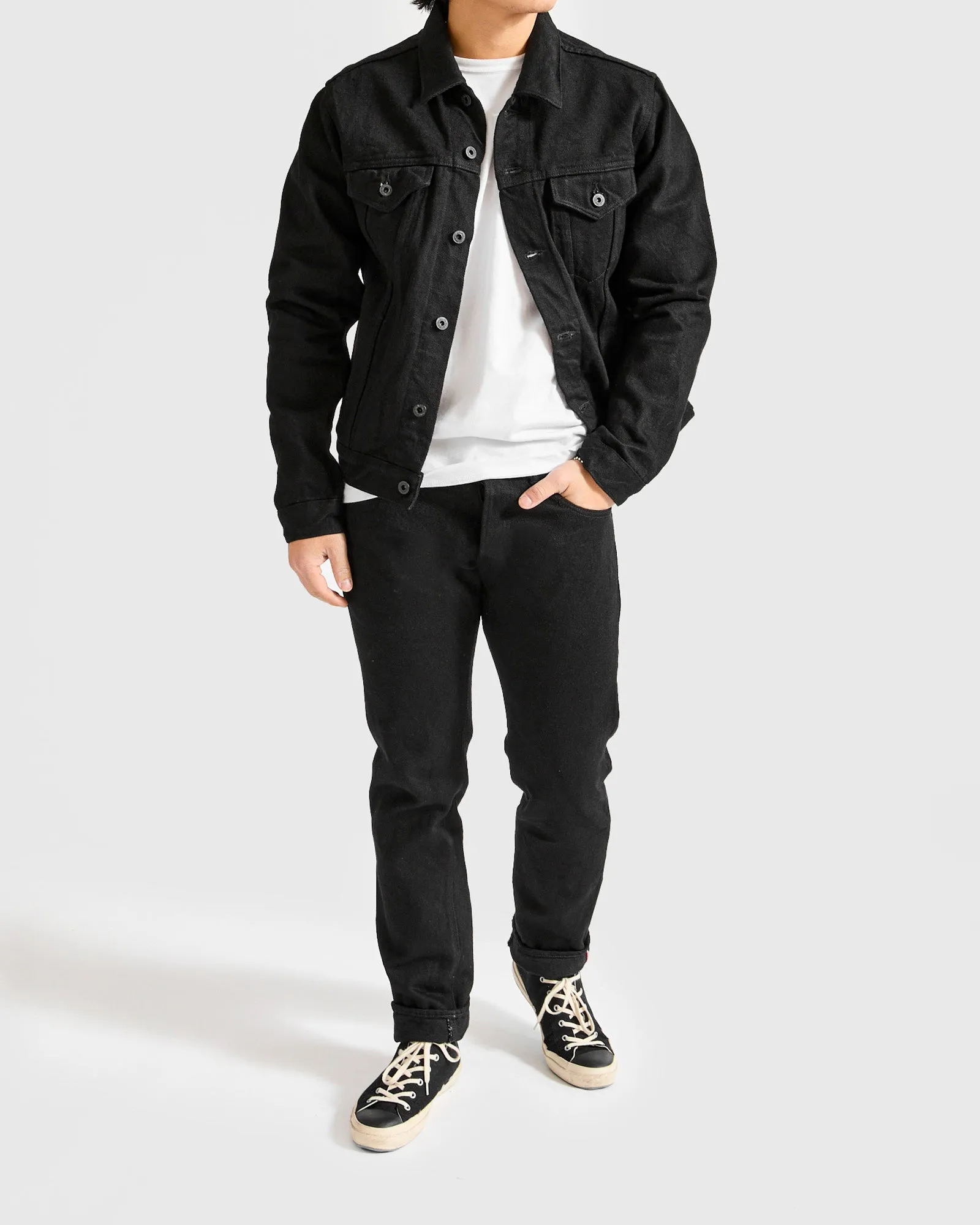 02527P-ZR-BKBK "Secret Denim" 20oz Black Selvedge Denim Jacket