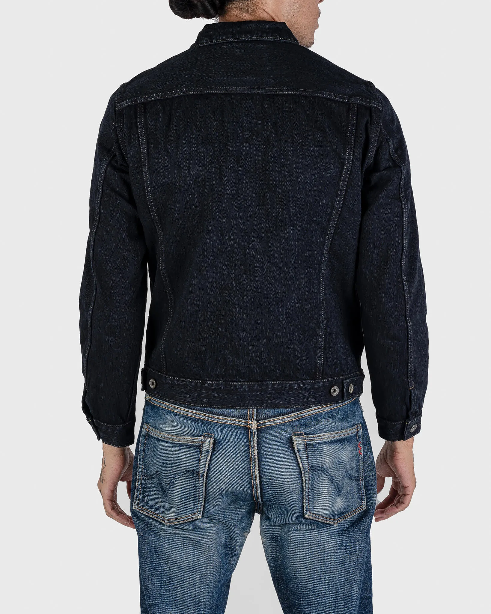 16oz Slubby Selvedge Denim Type III Jacket - Indigo Overdyed Black