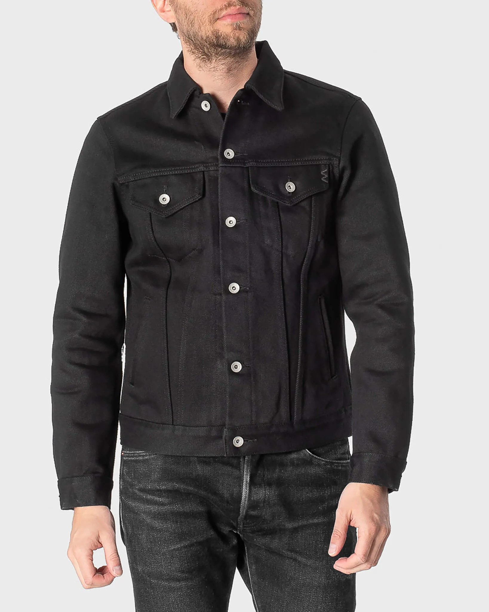 21oz Non-Fade Denim Modified Type III Jacket - Superblack