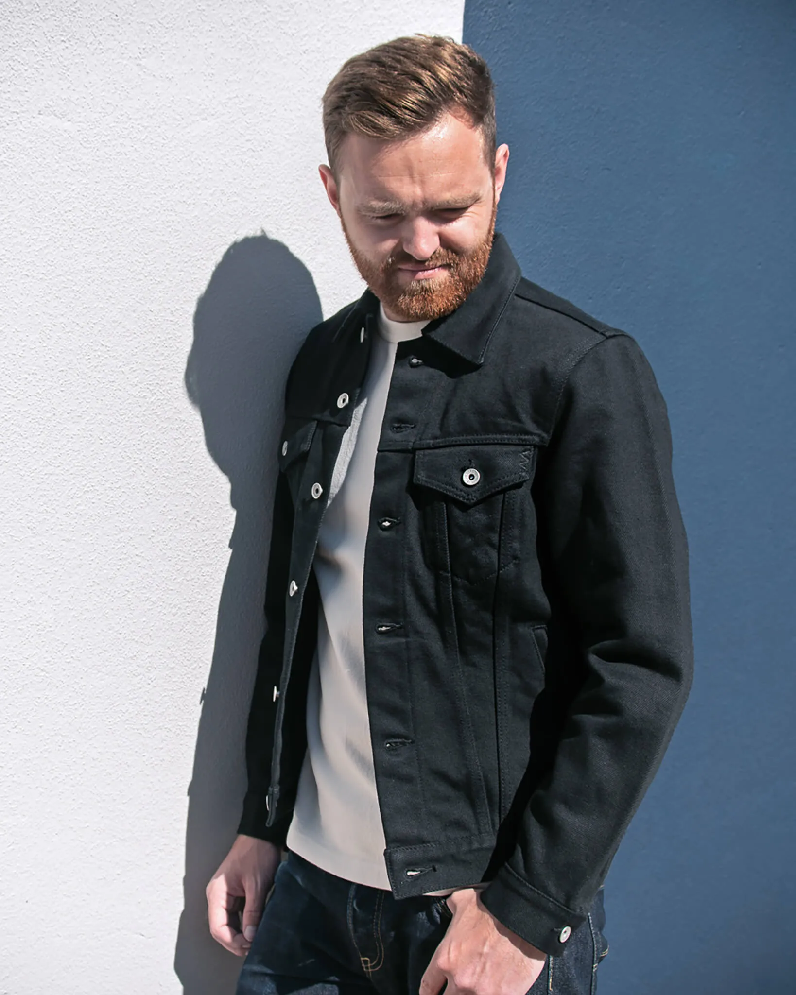 21oz Non-Fade Denim Modified Type III Jacket - Superblack