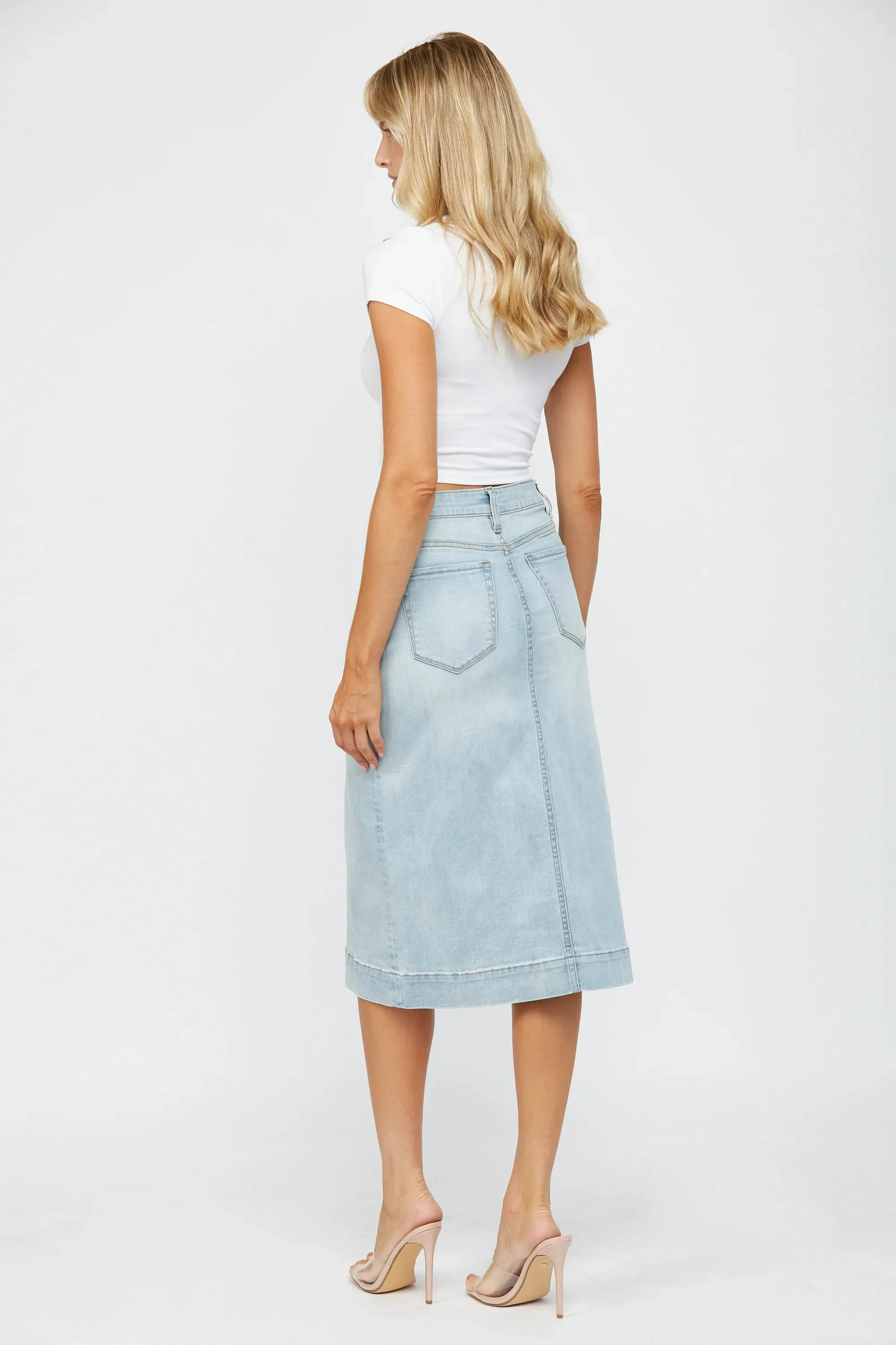 A Line Denim Skirt