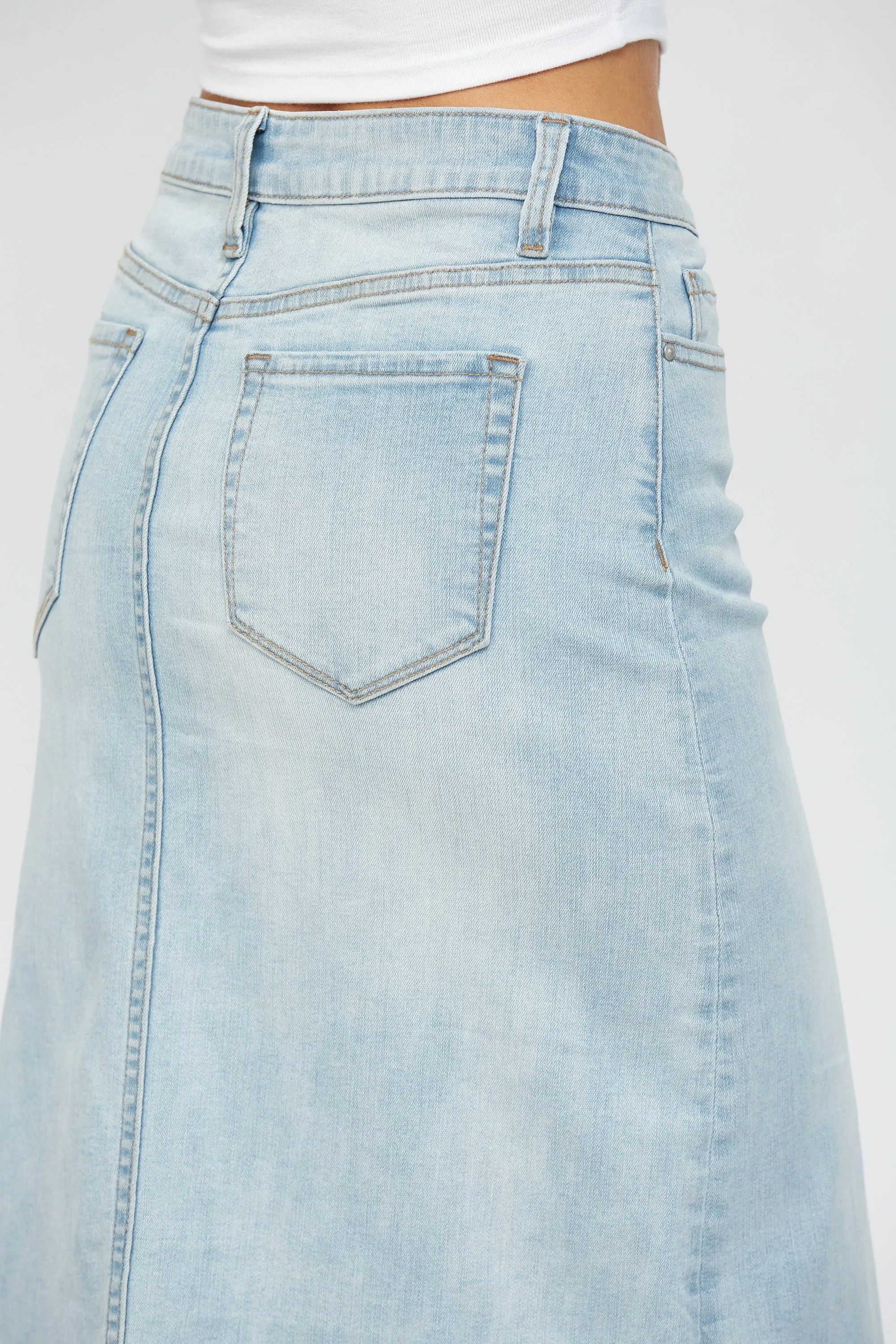 A Line Denim Skirt