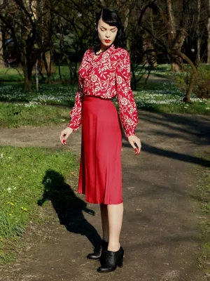 A Line Skirt - Dashing red