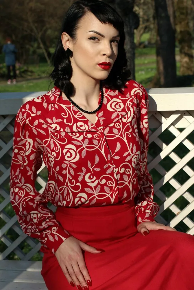 A Line Skirt - Dashing red