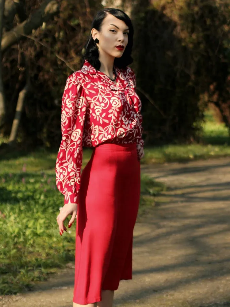A Line Skirt - Dashing red