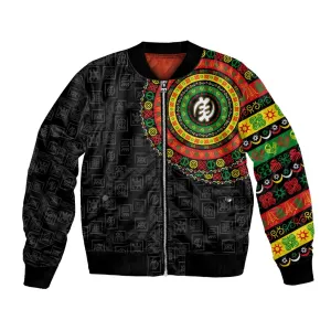 Adinkra Symbols Bomber Jacket African Culture DT02