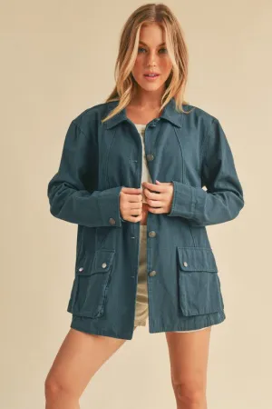 Aemi   Co Seam Detail Button Up Jacket with Pockets