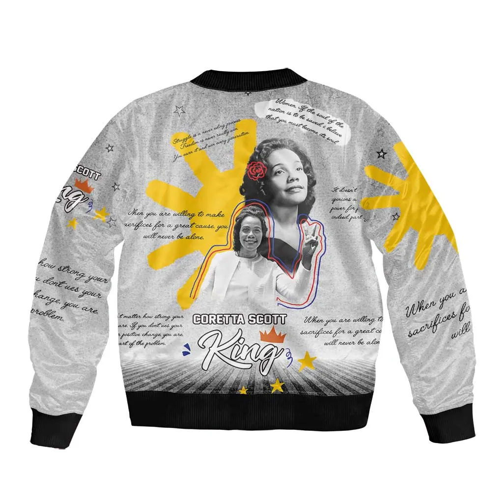 African American Coretta Scott King Bomber Jacket Honoring The Legacy Hand Draw Style DT04