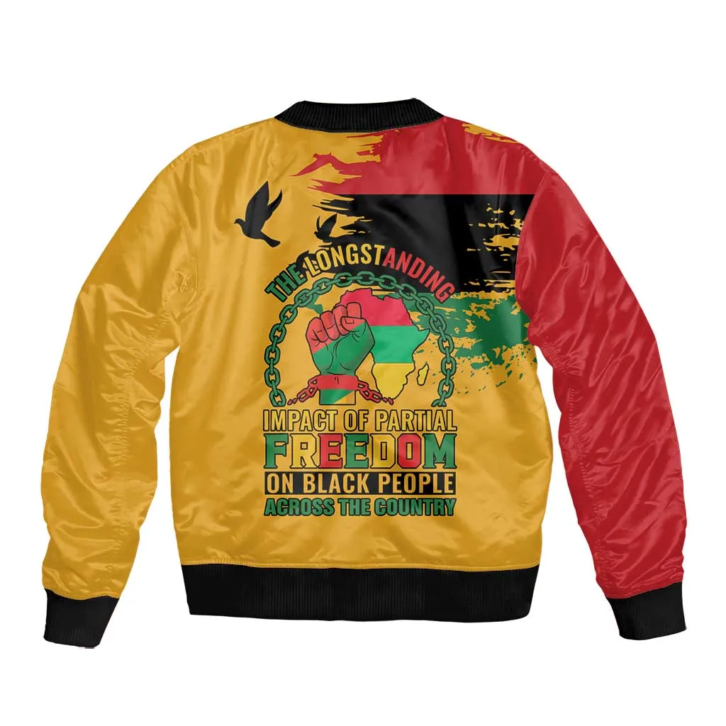 African American Juneteenth 1865 Bomber Jacket Black Freedom LT15