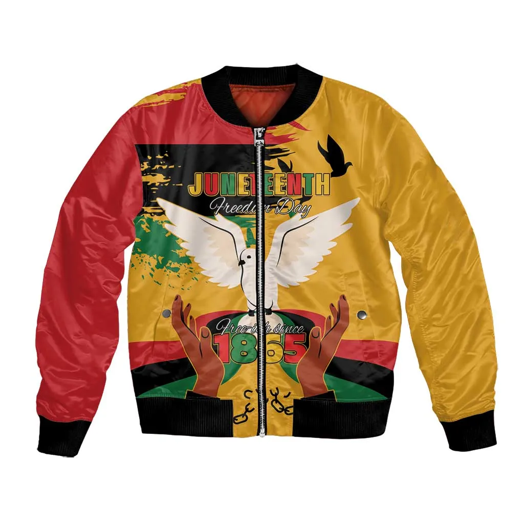 African American Juneteenth 1865 Bomber Jacket Black Freedom LT15