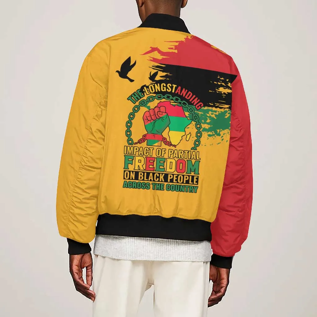 African American Juneteenth 1865 Bomber Jacket Black Freedom LT15