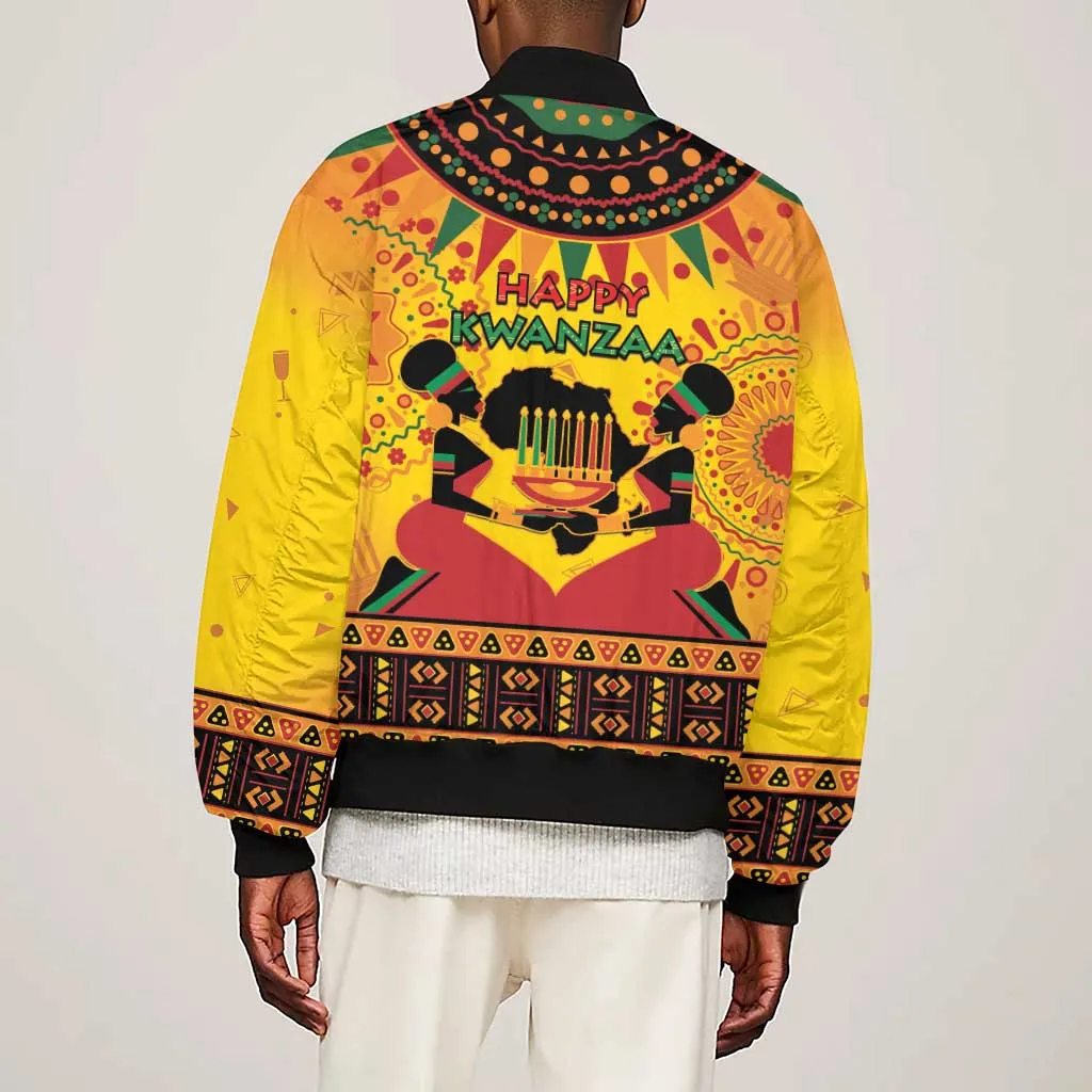 Afro-Americans Kwanzaa Sleeve Zip Bomber Jacket African Pattern LT15