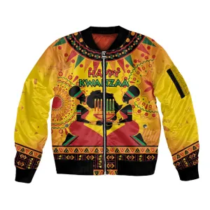 Afro-Americans Kwanzaa Sleeve Zip Bomber Jacket African Pattern LT15
