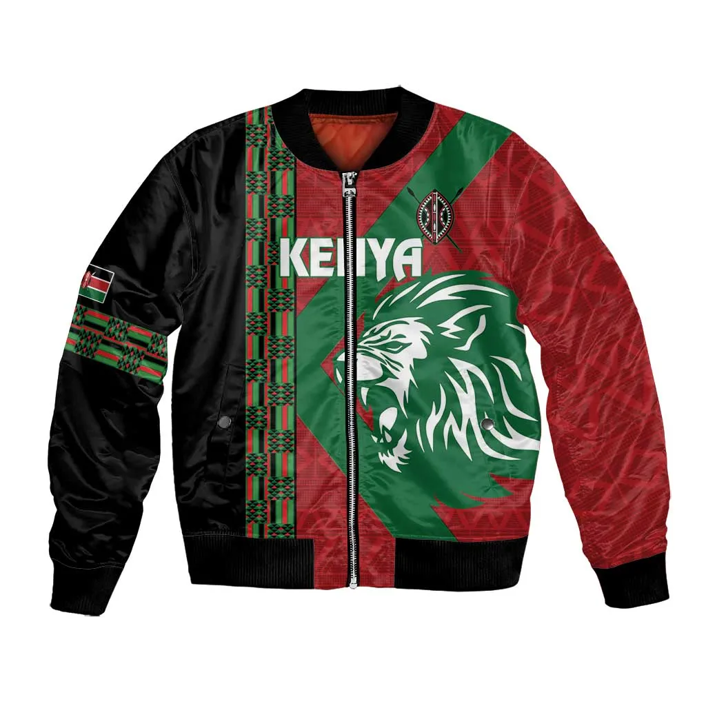 Afro Kenya Rugby Custom Bomber Jacket Go Lionesses - African Pattern LT14