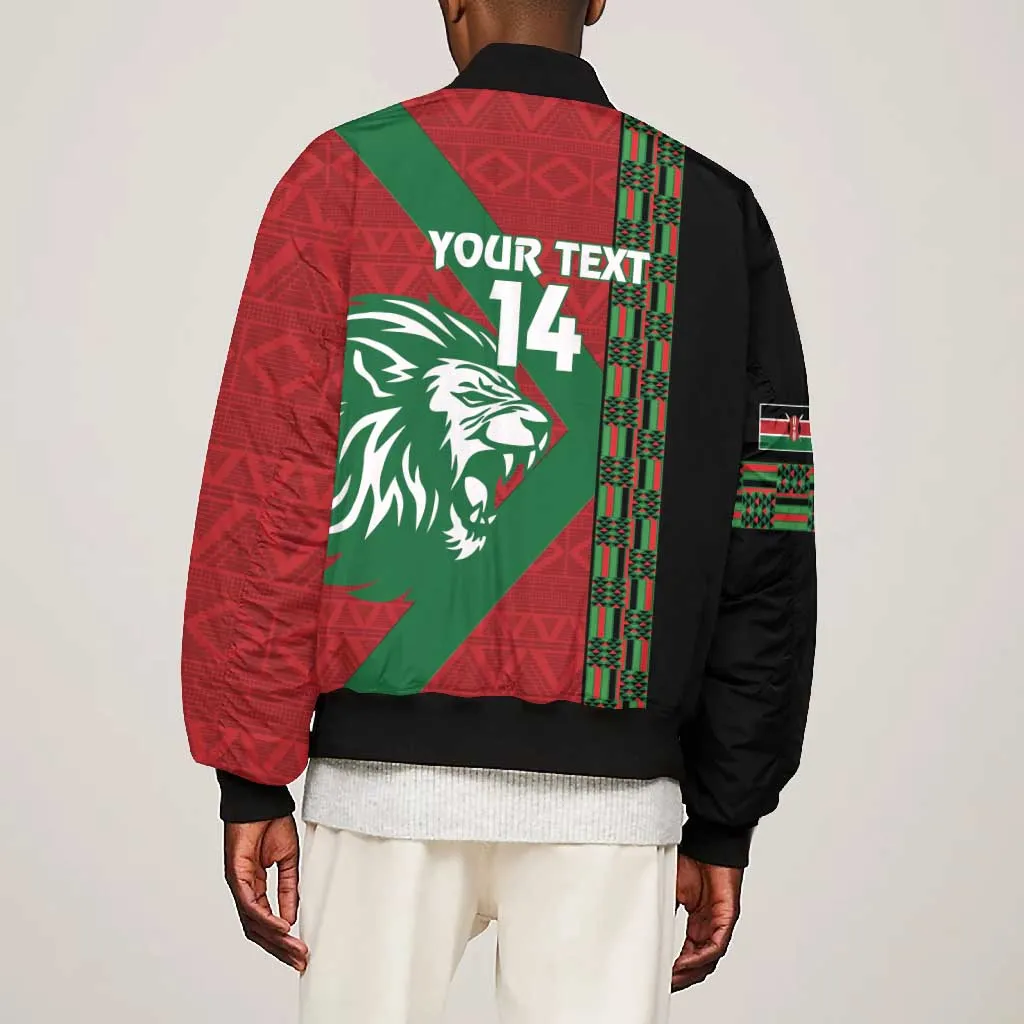 Afro Kenya Rugby Custom Bomber Jacket Go Lionesses - African Pattern LT14