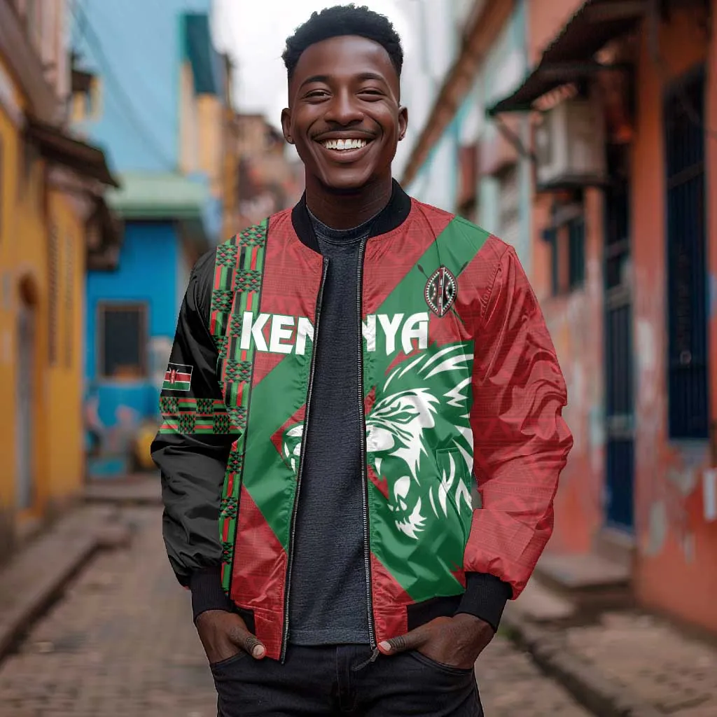 Afro Kenya Rugby Custom Bomber Jacket Go Lionesses - African Pattern LT14