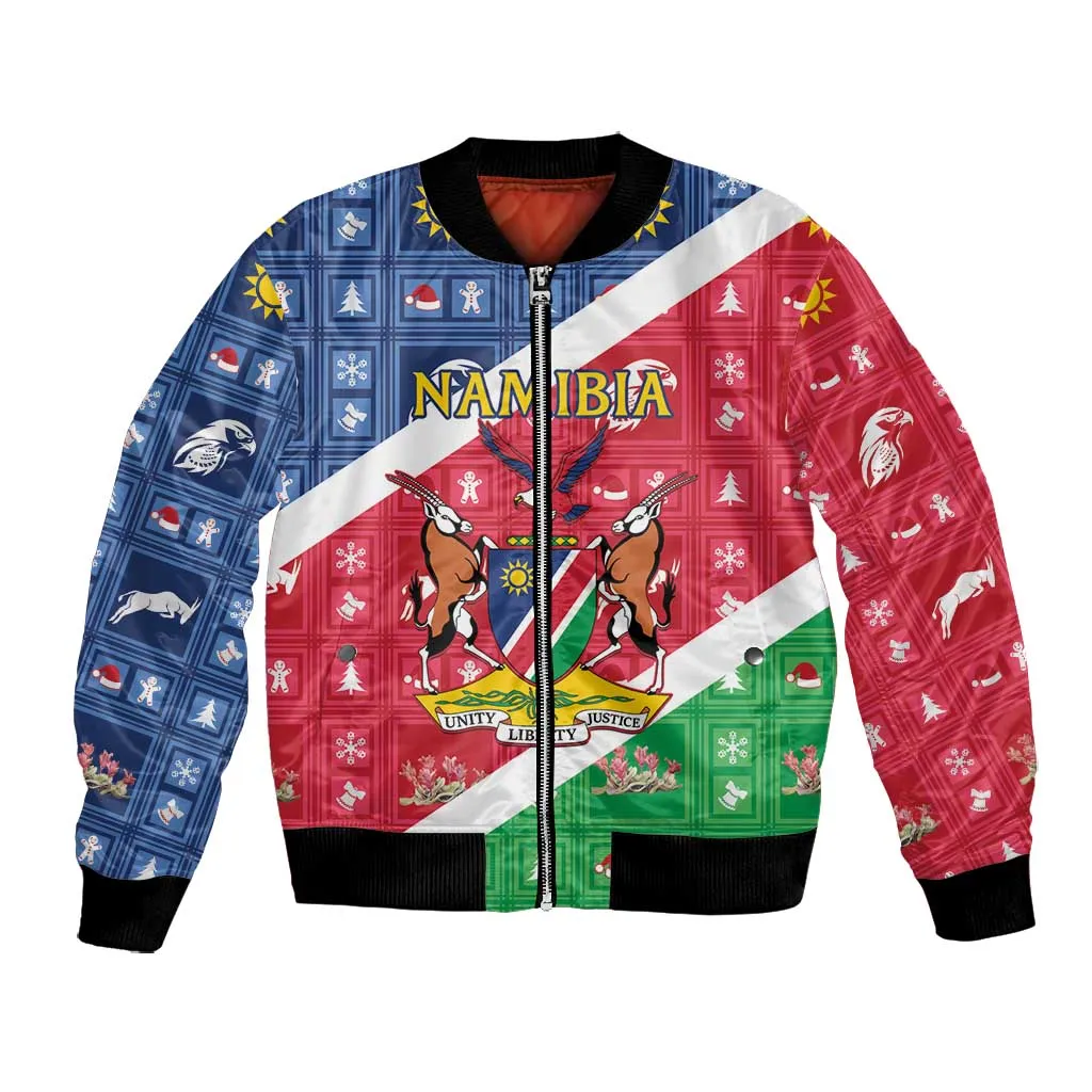 Afro Namibia Bomber Jacket Coat Of Arms Christmas Style LT15