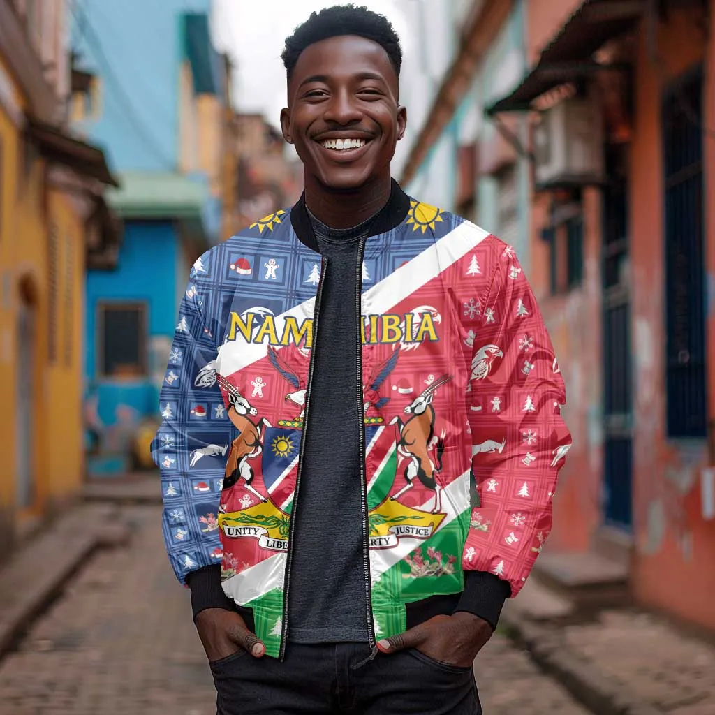 Afro Namibia Bomber Jacket Coat Of Arms Christmas Style LT15