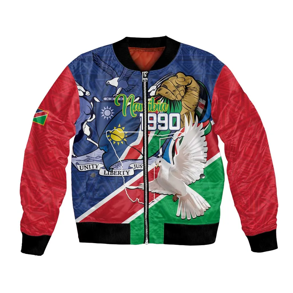 Afro Namibia Independence Day Bomber Jacket Namibian 1990 African Pattern LT14