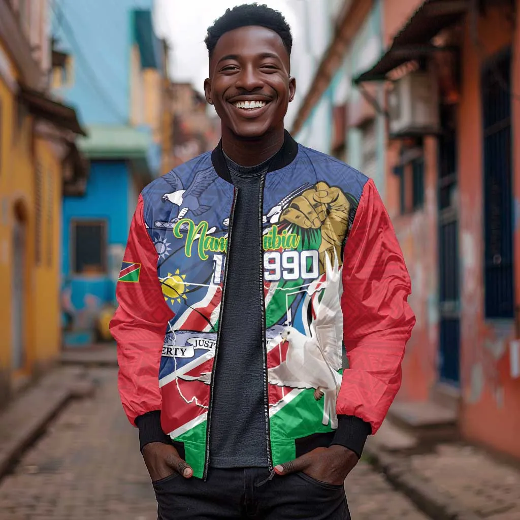 Afro Namibia Independence Day Bomber Jacket Namibian 1990 African Pattern LT14