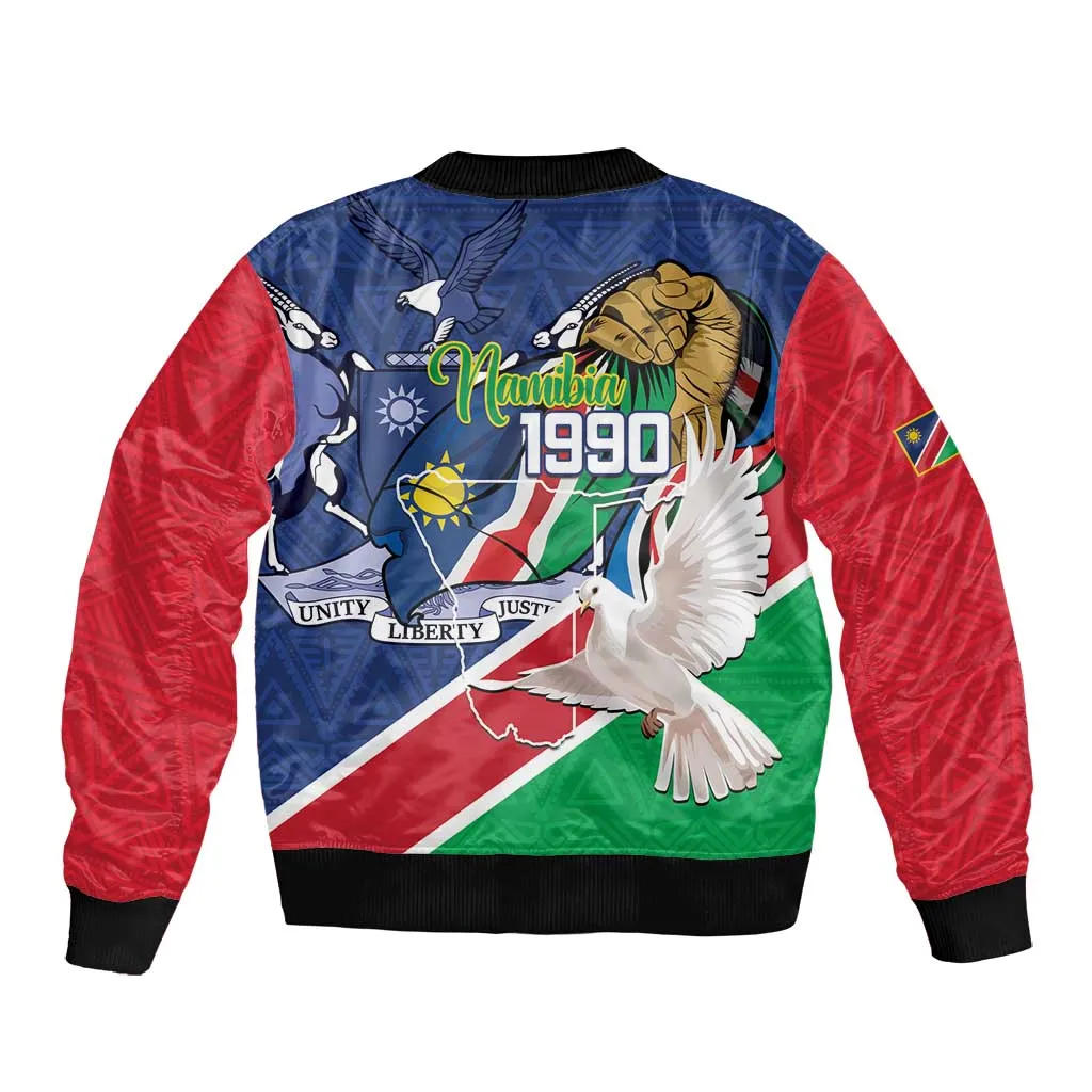Afro Namibia Independence Day Bomber Jacket Namibian 1990 African Pattern LT14
