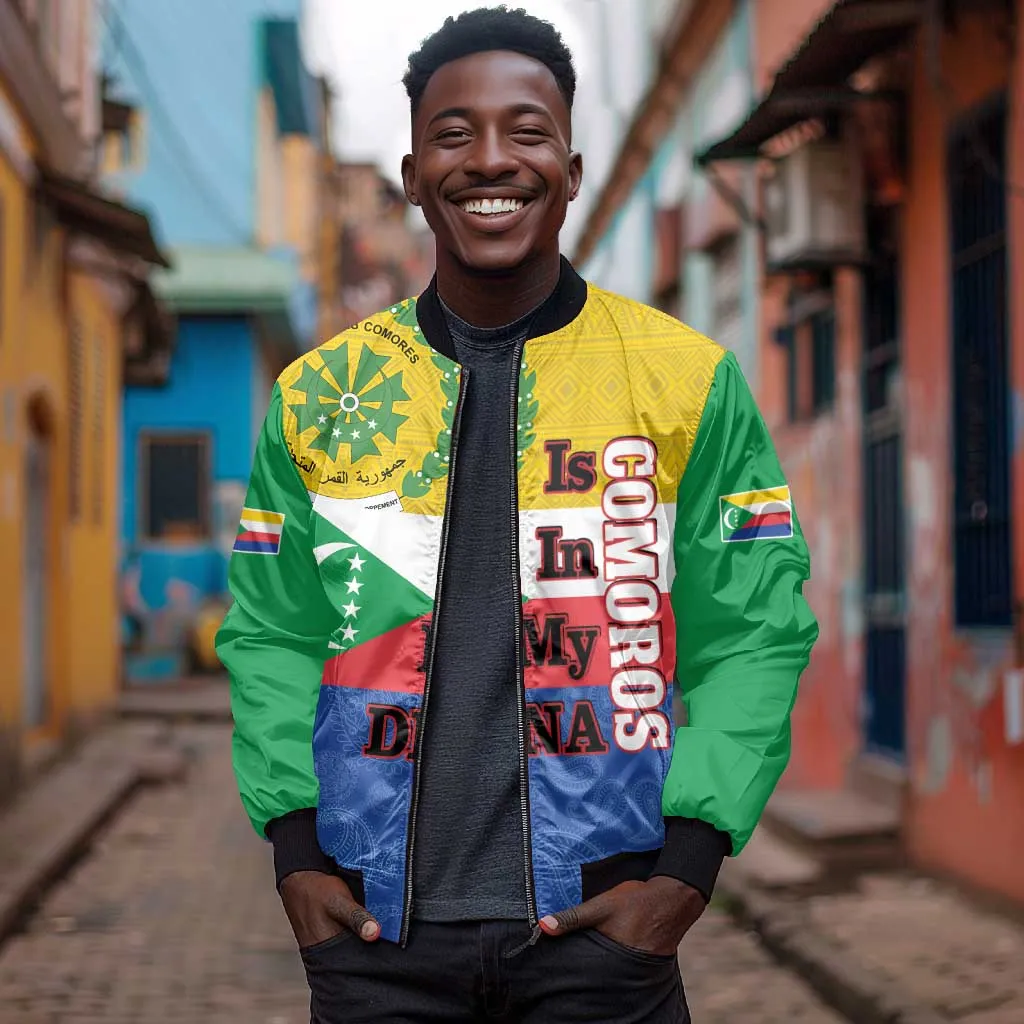 Afro Paisley Udzima wa Komori Bomber Jacket Comoros Is In My DNA LT14
