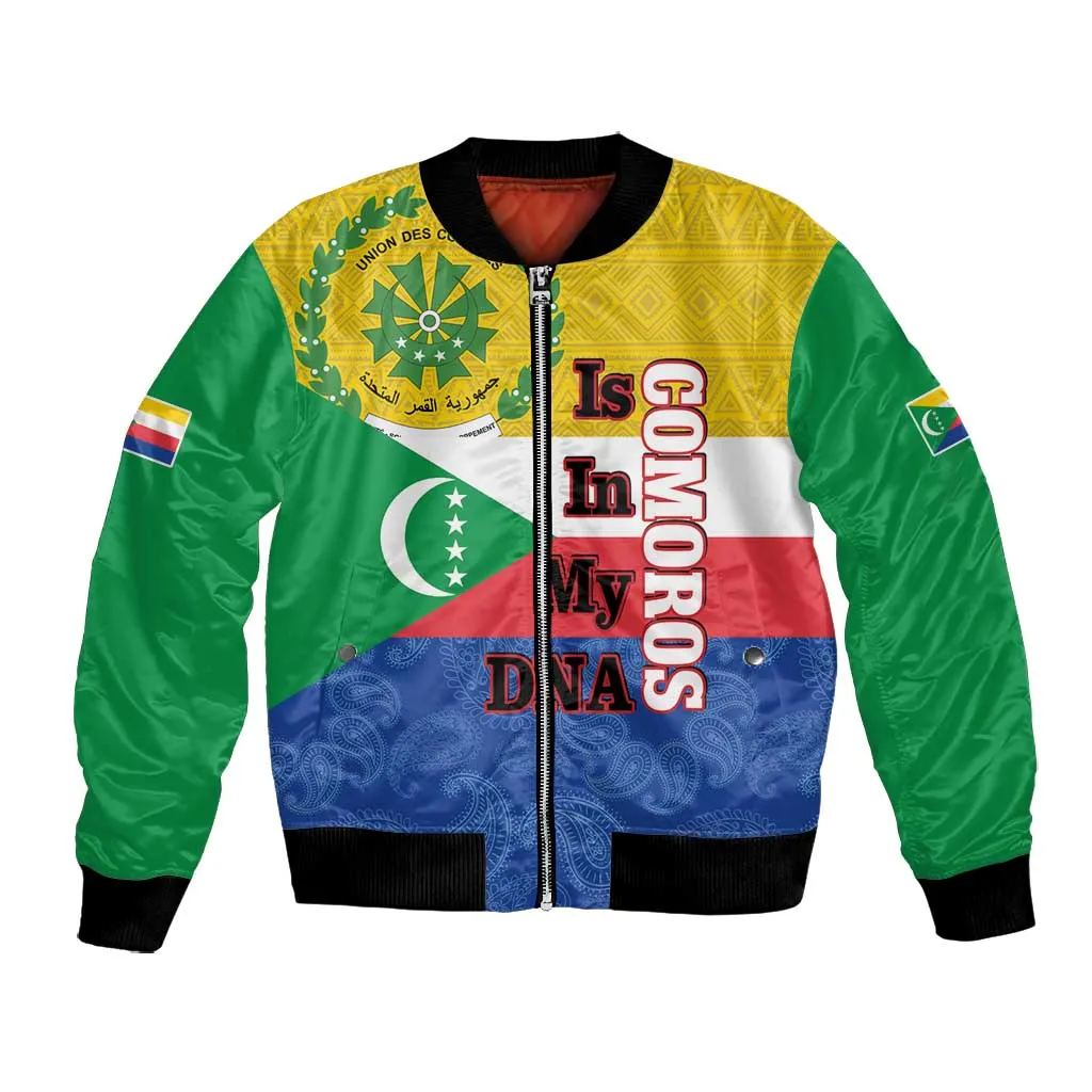 Afro Paisley Udzima wa Komori Bomber Jacket Comoros Is In My DNA LT14