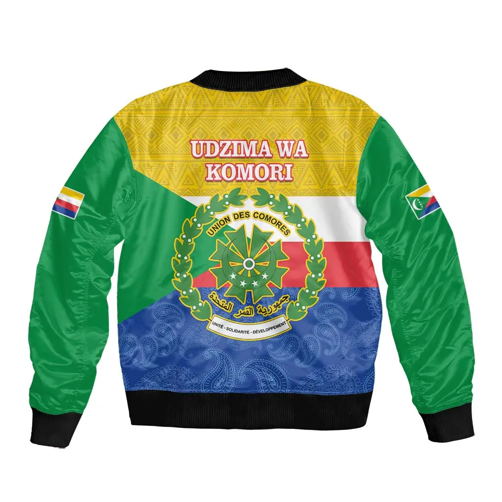 Afro Paisley Udzima wa Komori Bomber Jacket Comoros Is In My DNA LT14