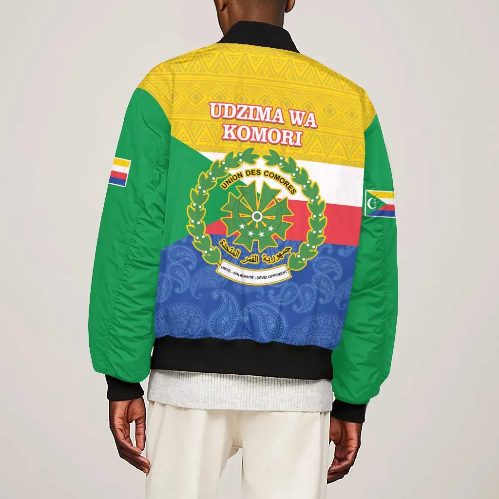 Afro Paisley Udzima wa Komori Bomber Jacket Comoros Is In My DNA LT14