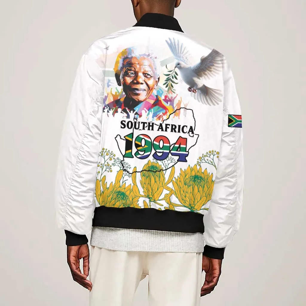 Afro South Africa Freedom Day Bomber Jacket Nelson Mandela LT15