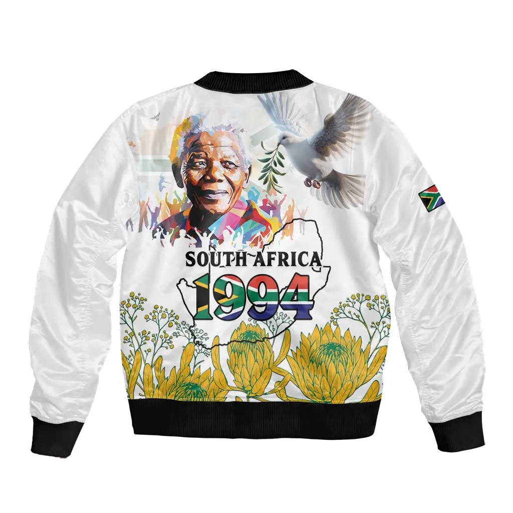 Afro South Africa Freedom Day Bomber Jacket Nelson Mandela LT15