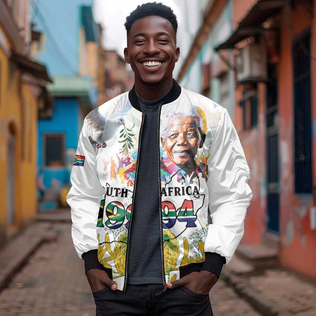 Afro South Africa Freedom Day Bomber Jacket Nelson Mandela LT15