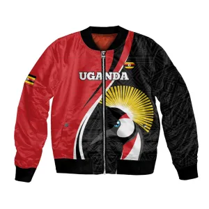 Afro Uganda Rugby Custom Bomber Jacket Go Cranes - African Pattern LT14
