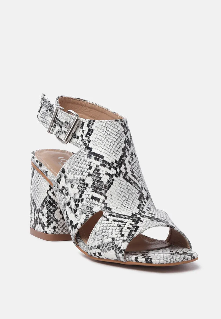 alda print block heel sandals