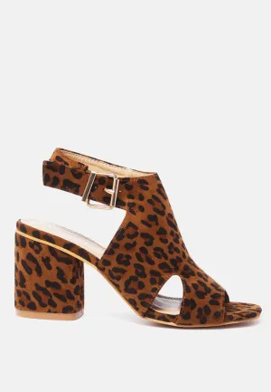 alda print block heel sandals