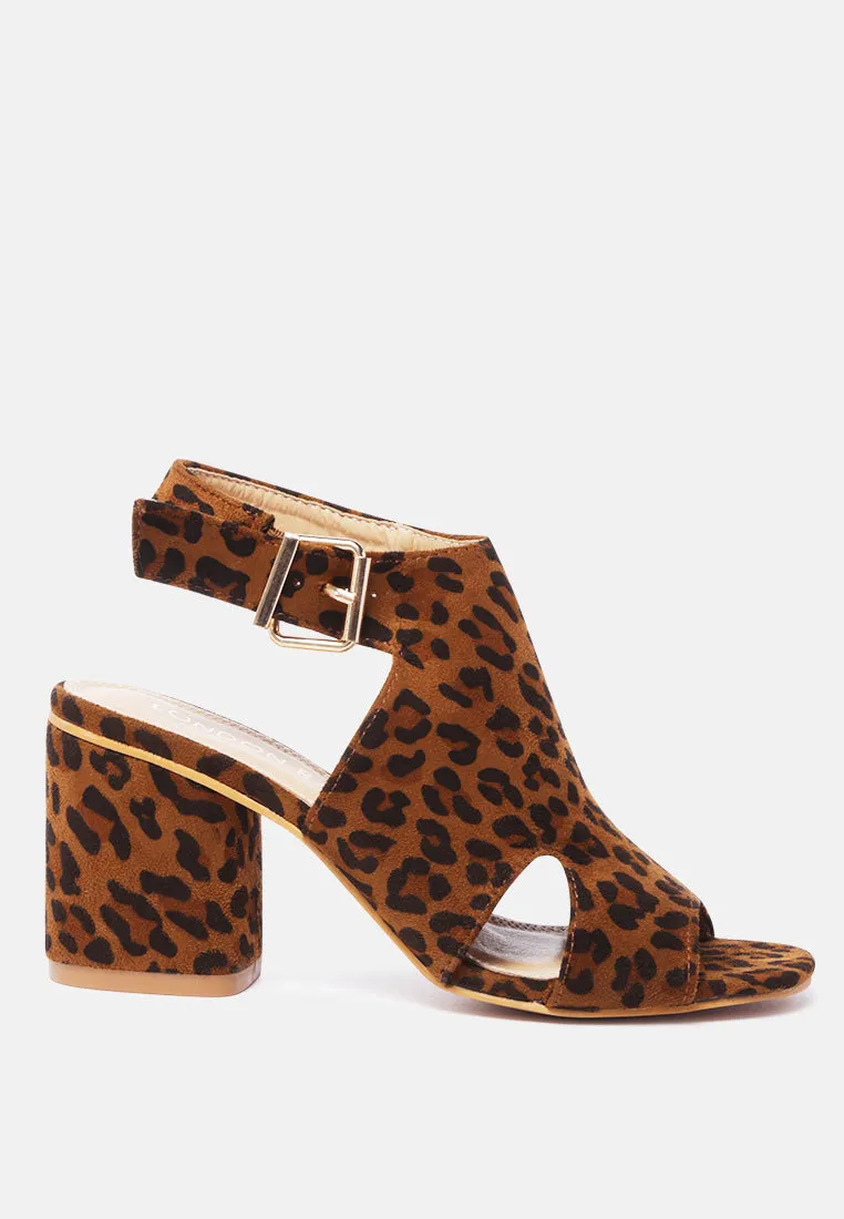 alda print block heel sandals