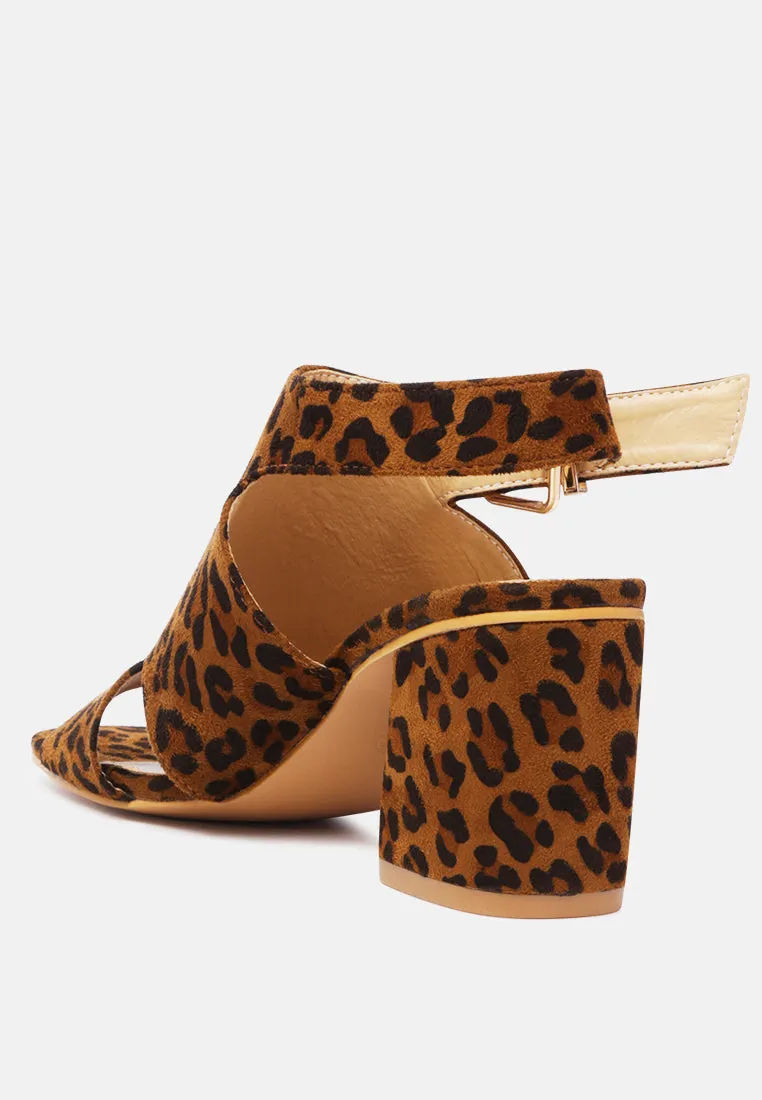 alda print block heel sandals