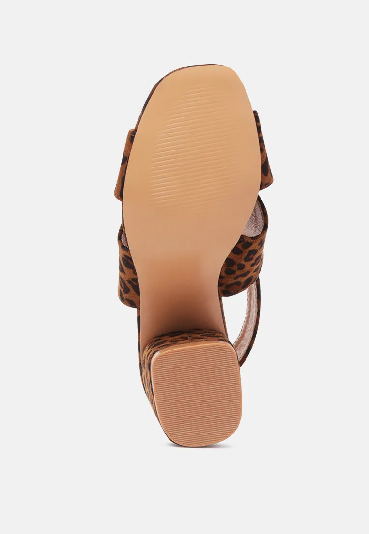 alda print block heel sandals