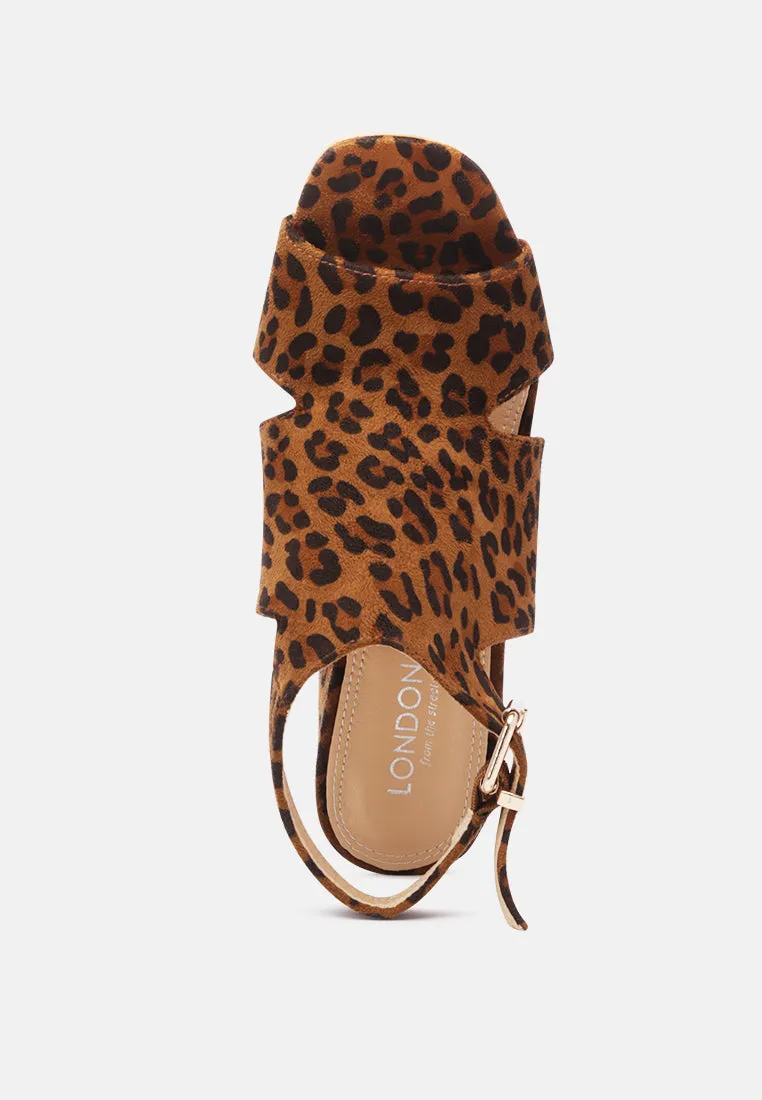 alda print block heel sandals