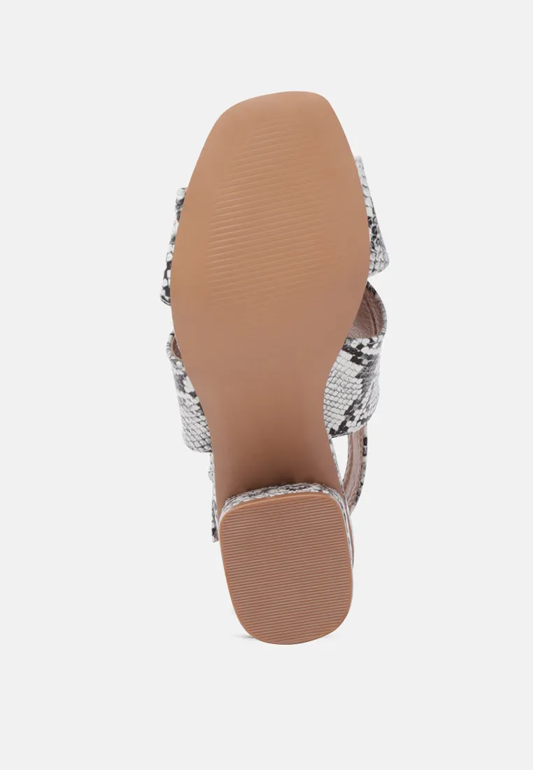 alda print block heel sandals