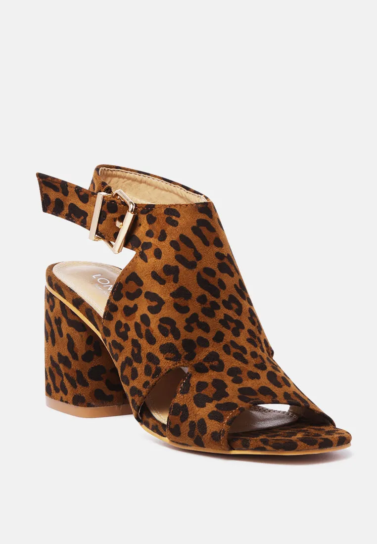 alda print block heel sandals