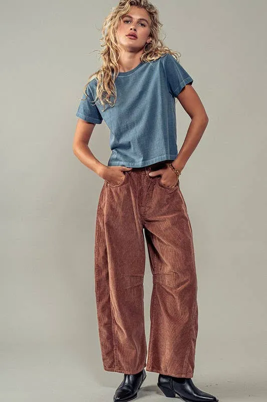 ALYSSA CROP CREW TOPS