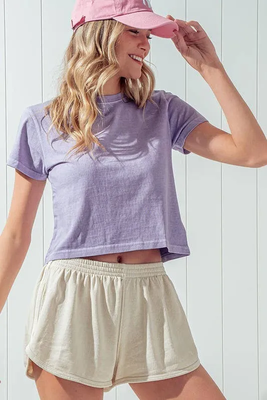 ALYSSA CROP CREW TOPS