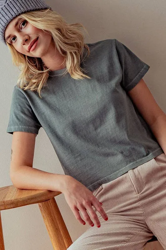 ALYSSA CROP CREW TOPS