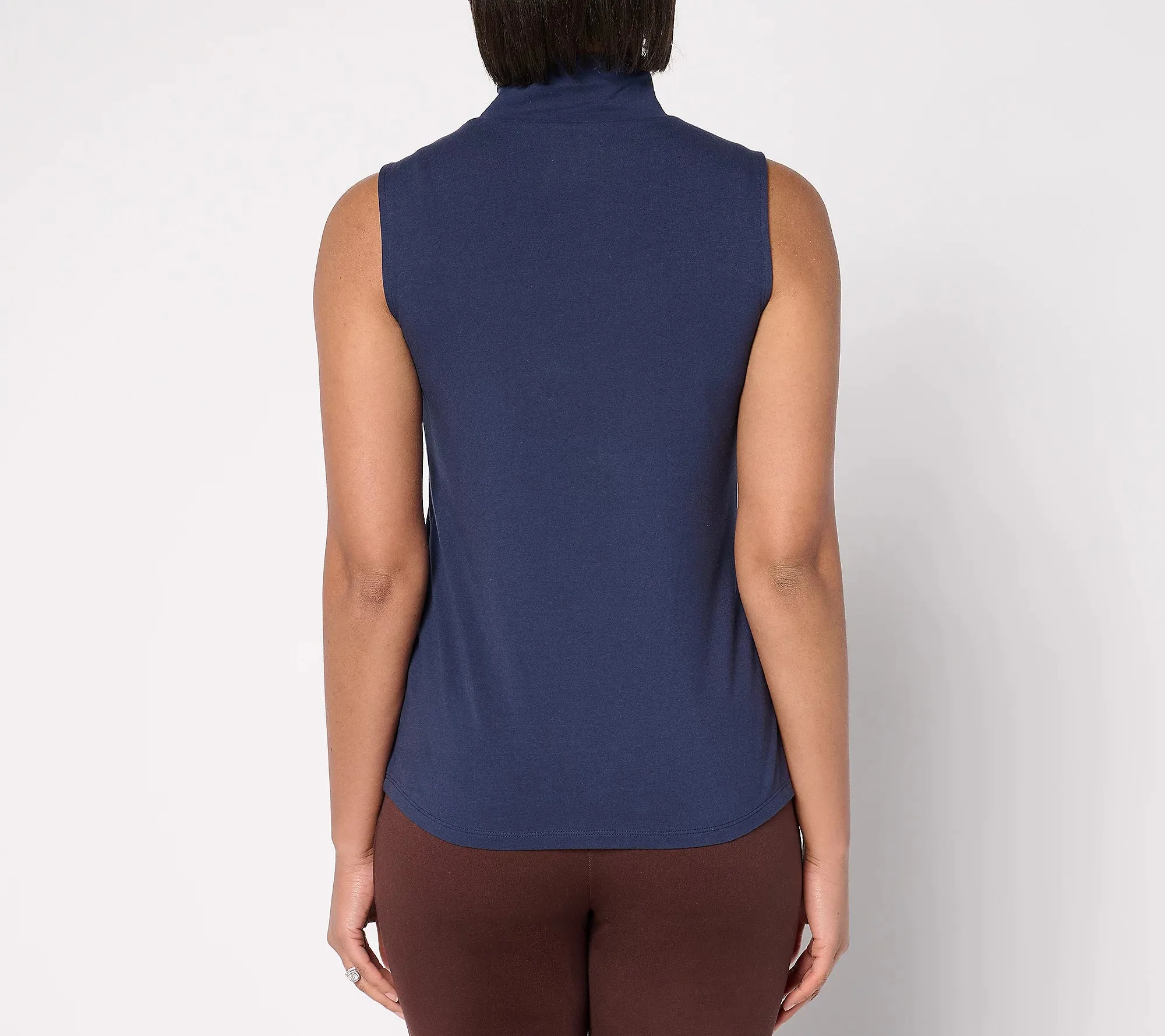 Attitudes by Renee Washed Cotton Mock Neck Top