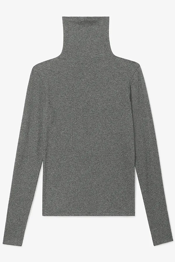 Axam Layering Turtleneck - Organic Ribbed Pima Cotton :: Charcoal