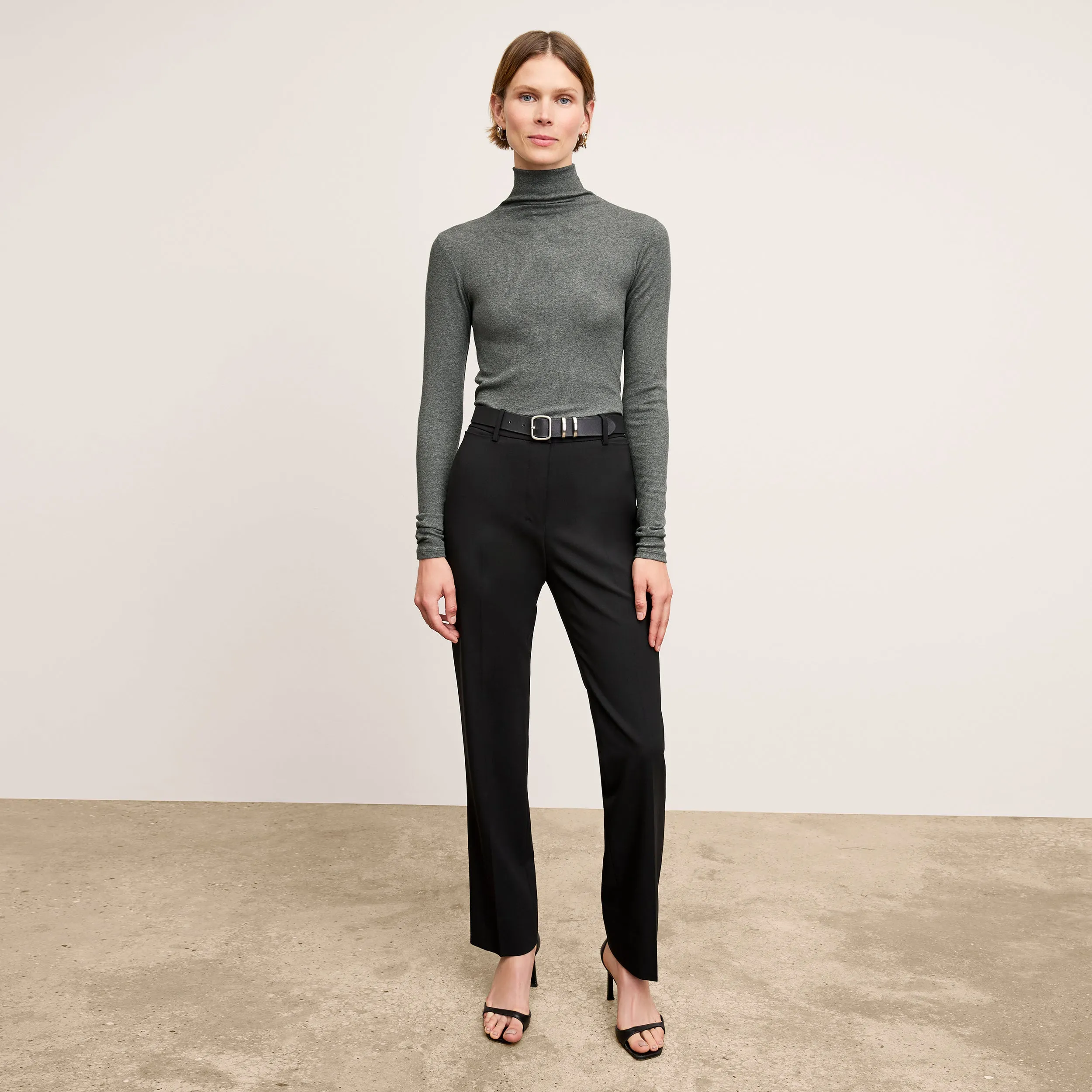 Axam Layering Turtleneck - Organic Ribbed Pima Cotton :: Charcoal