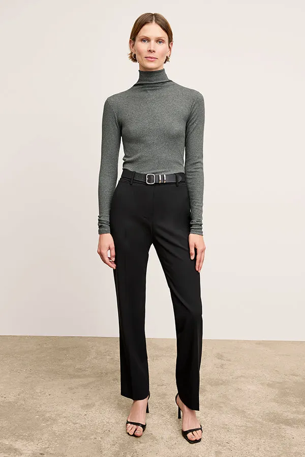 Axam Layering Turtleneck - Organic Ribbed Pima Cotton :: Charcoal