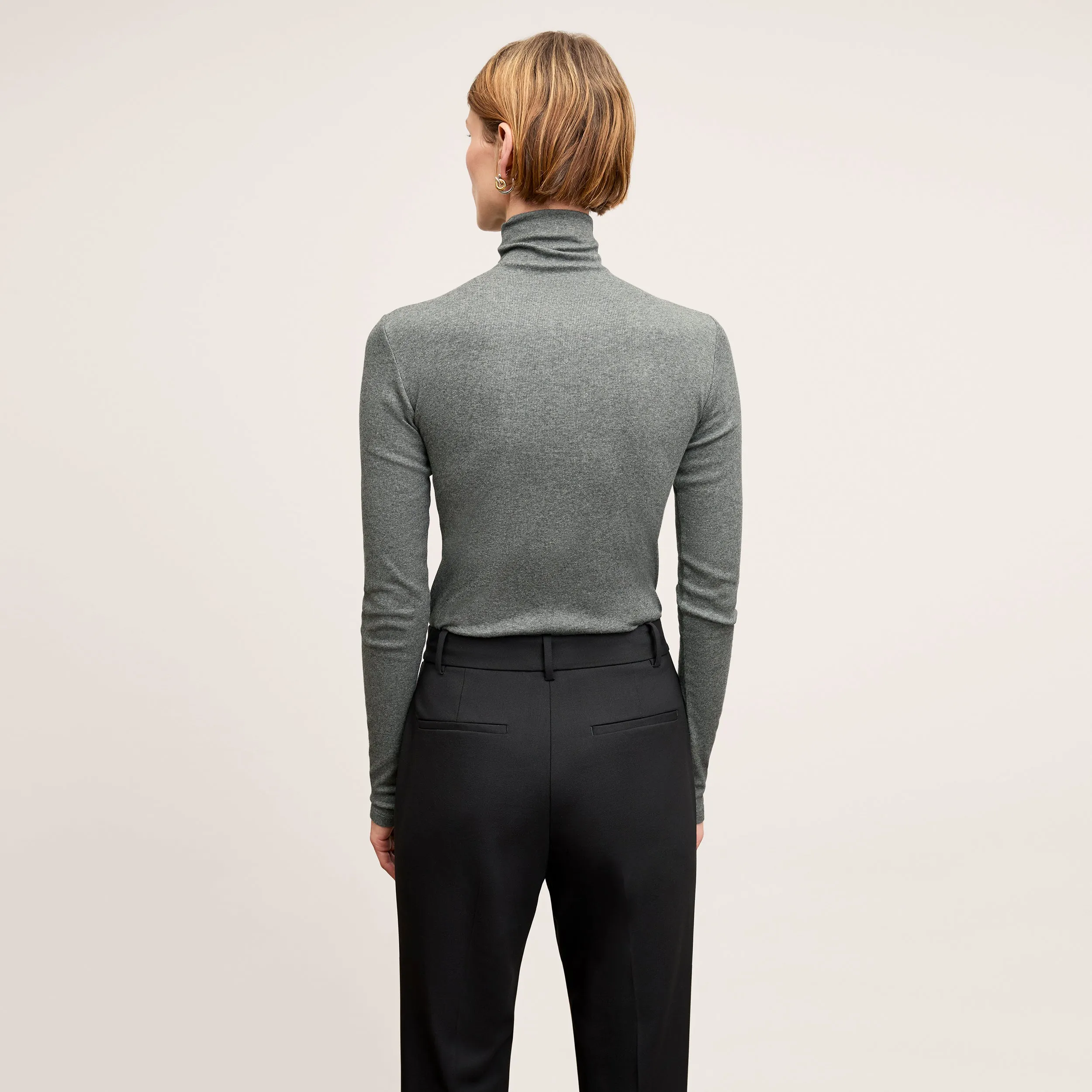 Axam Layering Turtleneck - Organic Ribbed Pima Cotton :: Charcoal